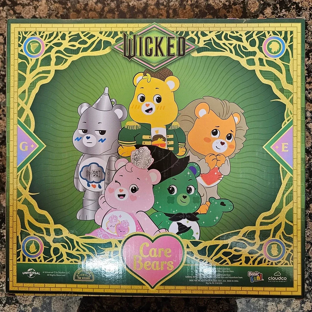 Wicked Movie x Care Bears Love-A-Lot Glinda & Good Luck Elphaba Plush Set‎ of 2
